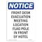 Signmission OSHA Notice, 7" Height, Front Desk Evacuation Meeting Sign, 7" X 5", Portrait OS-NS-D-57-V-12927 - alternate 1